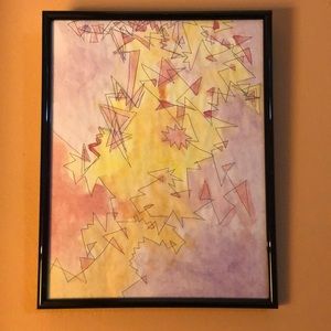 Handmade watercolor, framed painting!